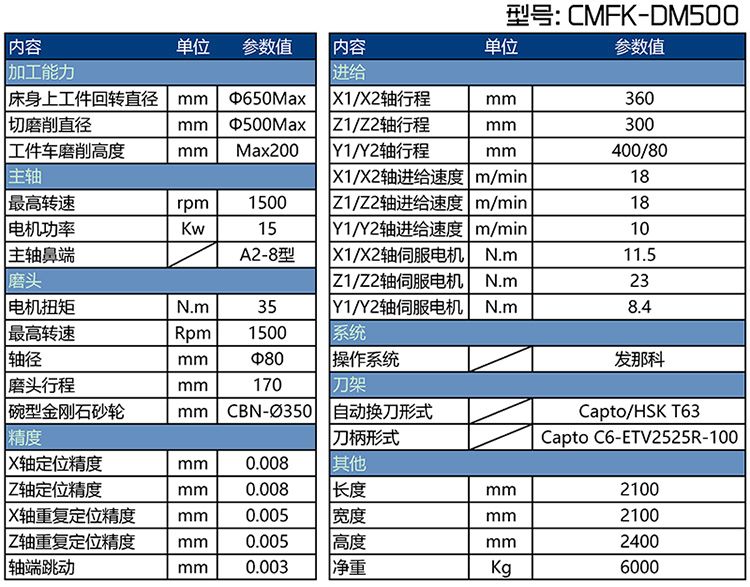 CMFK-DM500刹车盘立式对磨机床参数表